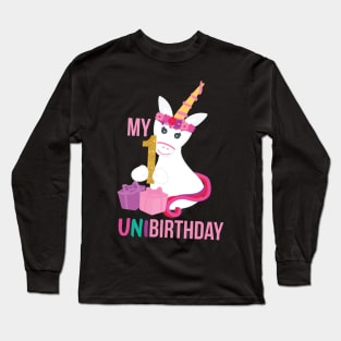 My First UNIBIRTHDAY - Unicorn Birthday party Long Sleeve T-Shirt